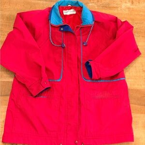 Vintage 90s Grunge Red COUNTRY CONCEPTS Oversized Windbreaker Jacket Medium